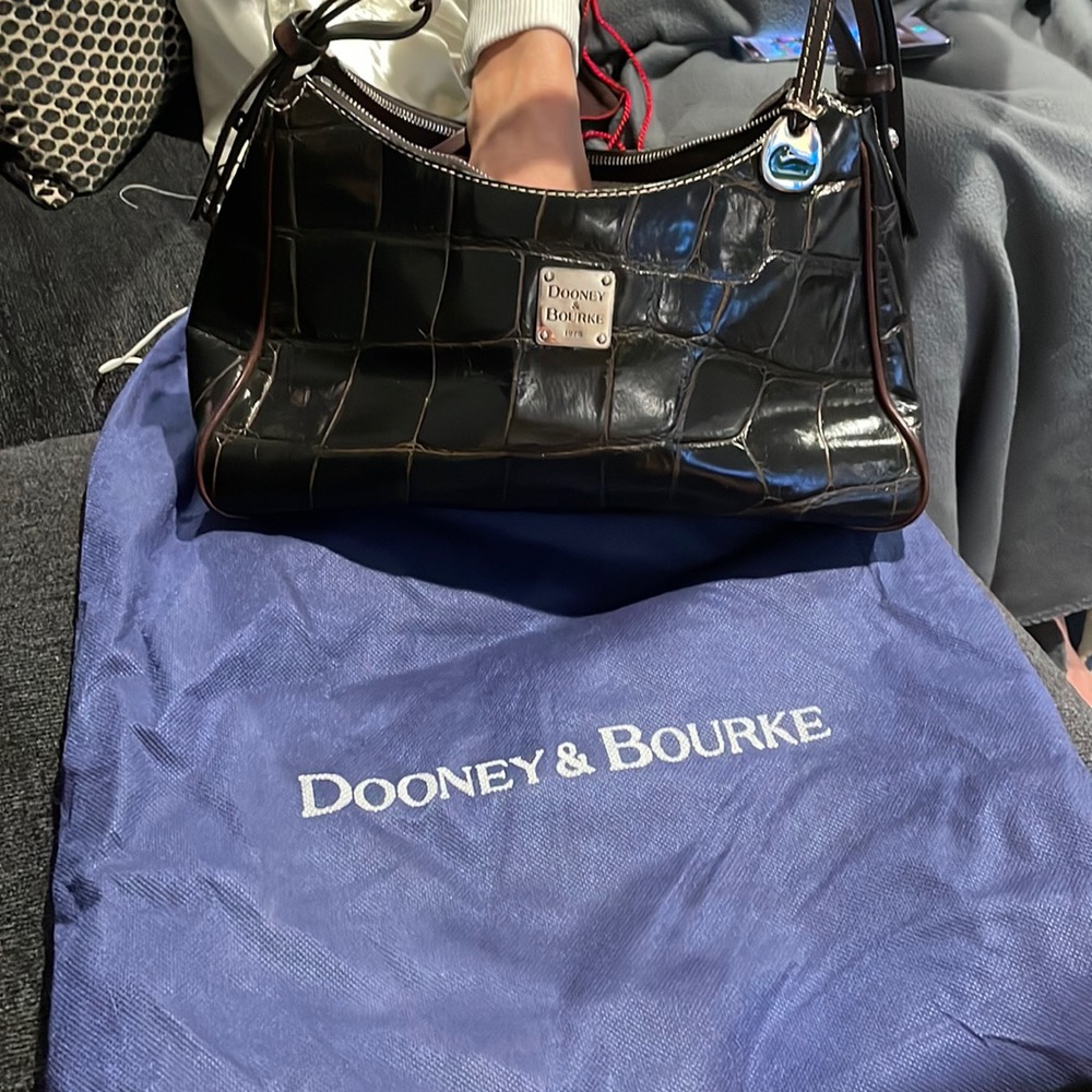 Dooney & Bourke Handbag Brown Croc Leather Shoulder Bag